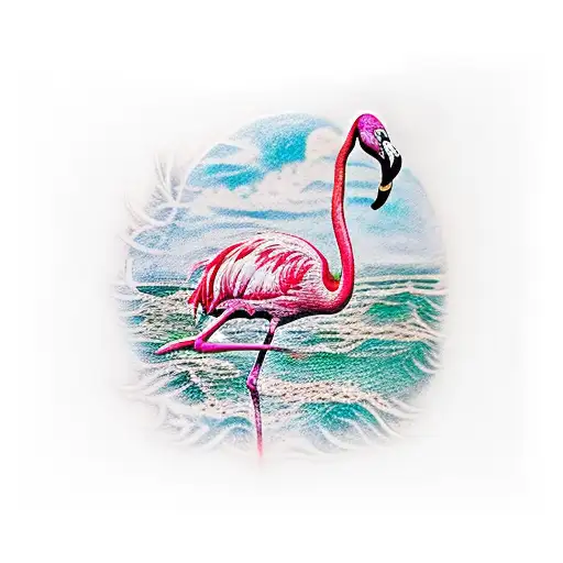 killer flamingo  tattoo design idea