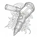 flashlight tattoo design idea