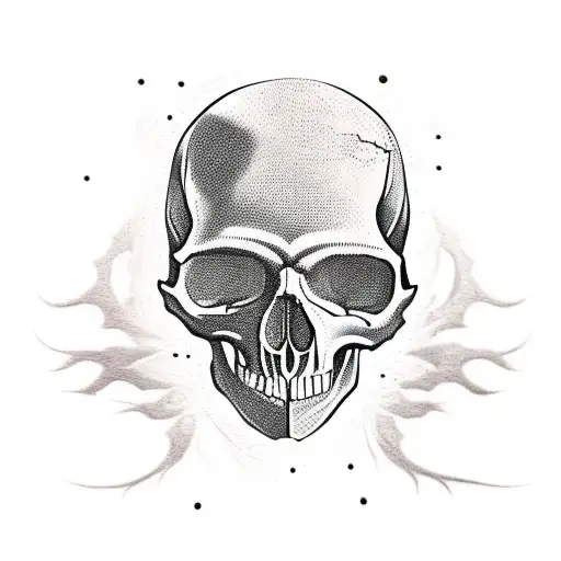 SKull  with cracks tattoo design idea