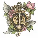caduceus, scales, lotus, snitch tattoo design idea