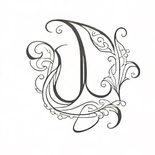 arabic letter D tattoo design idea