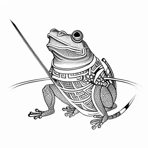 samurai frog tattoo design idea
