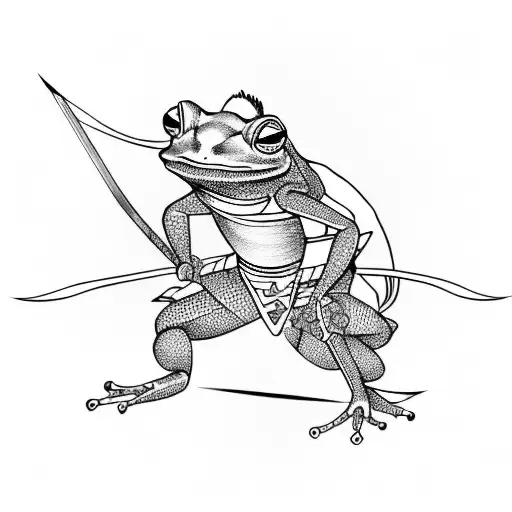 samurai frog tattoo design idea