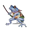 samurai frog tattoo design idea