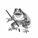 samurai frog tattoo design idea