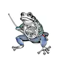 samurai frog tattoo design idea