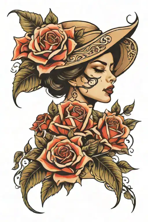 independent women rose crying gánster abused Chicano full sleeve  tattoo design idea