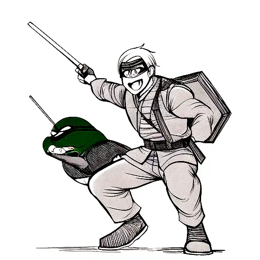 ninja turtle as a soldier tattoo design idea