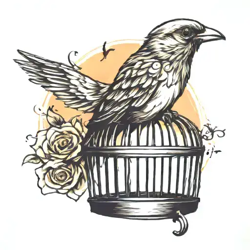 bird flying out of a cage hand tattoo tattoo design idea