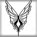 skeleton and wings tattoo design idea