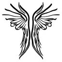 skeleton and wings tattoo design idea