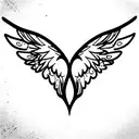skeleton and wings tattoo design idea