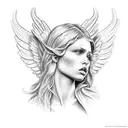 biblically accurate angel tattoo design idea