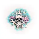 dead tree full sleeve tattoo design idea