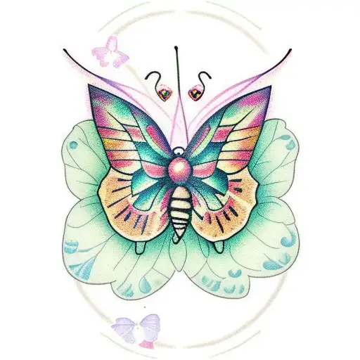 butterflies fairies and nature tattoo design idea