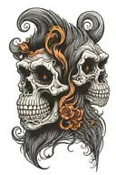 Monkey Head, skull tattoo design idea