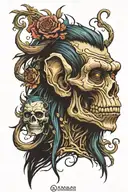 Monkey Head, skull tattoo design idea