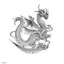 dragon, snake and phoenix tattoo design idea