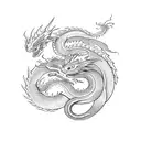 dragon, snake and phoenix tattoo design idea