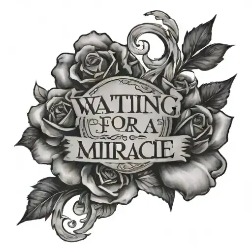 the inscription "Waiting for a miracle" tattoo design idea