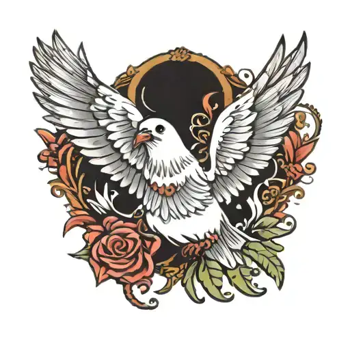 crybaby dove tattoo design idea