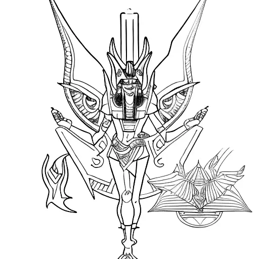 egyptian anubis god yugioh slifer the sky dragon tattoo design idea