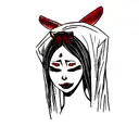 creepy geisha tattoo design idea