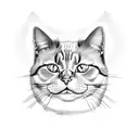 evil cat lines  tattoo design idea