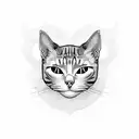 evil cat lines  tattoo design idea