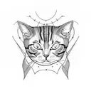 evil cat lines  tattoo design idea