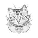 evil cat lines  tattoo design idea