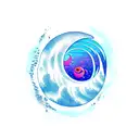 moon ocean wave lilith tattoo design idea