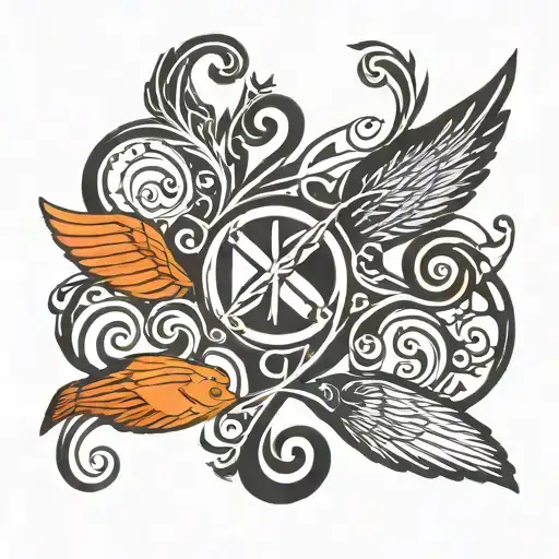 super simple  symbol to cover an ichthus tattoo tattoo design idea