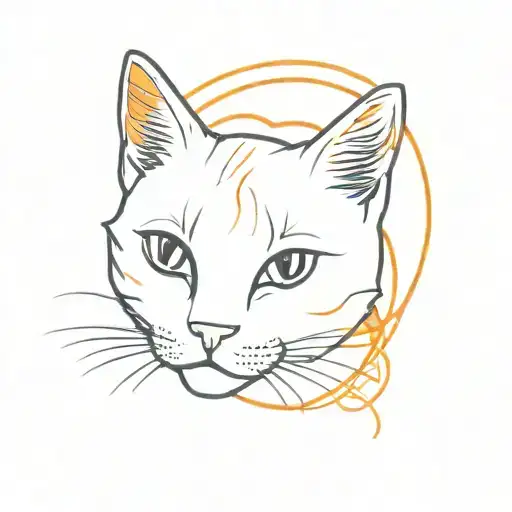 a tattoo of my cat who passed away who is orange and white and his name is sunny  tattoo design idea