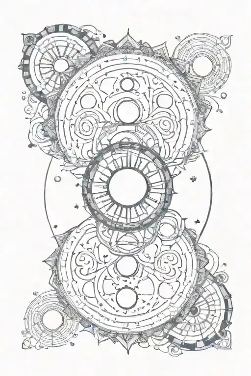 Moon phases mandala design tattoo design idea