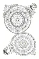 Moon phases mandala design tattoo design idea