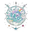 A constellation of Capricorn made with flower petals tattoo design idea