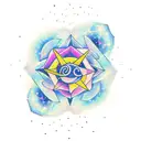 A constellation of Capricorn made with flower petals tattoo design idea