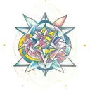 A constellation of Capricorn made with flower petals tattoo design idea