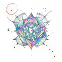 A constellation of Capricorn made with flower petals tattoo design idea