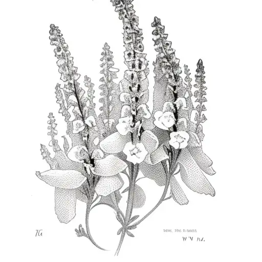 2 larkspur flower with the stems turning into the names Andrew and William tattoo design idea