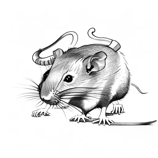 rat king pile in box tattoo design idea