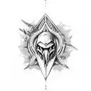 skull shark tattoo design idea