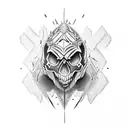 skull shark tattoo design idea