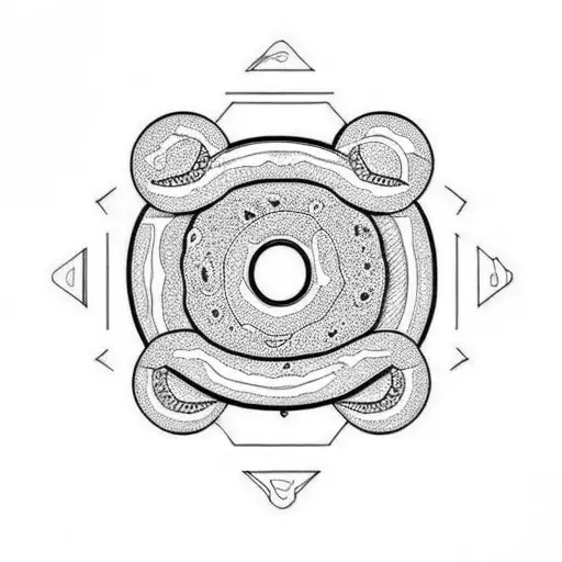 donut shaped ufo tattoo design idea