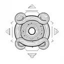 donut shaped ufo tattoo design idea