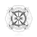 donut shaped ufo tattoo design idea