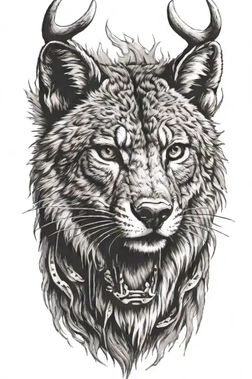 deer head,Lynx, grizzly bear head tattoo design idea