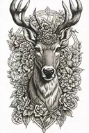 A traditional tattoo of a deer, brown bear, and lynx depicted in a classic Anatolian art style tattoo design idea