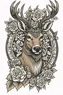 A traditional tattoo of a deer, brown bear, and lynx depicted in a classic Anatolian art style tattoo design idea